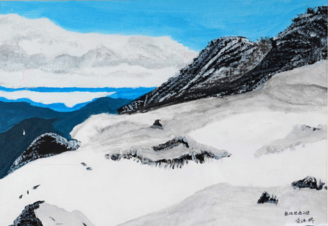 优秀写生作品-《雪山》...