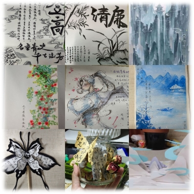 指尖藏春韵之彩，诗词...